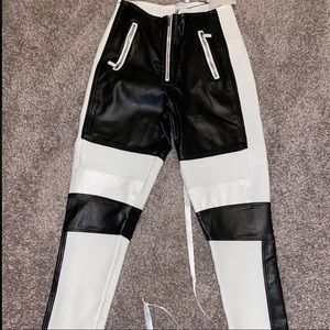 Black sporty motorcycle pants
